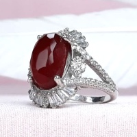 انگشتر عقیق یمنی سرخ نقره زنانه رودیوم 