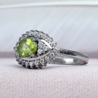 انگشتر زبرجد نقره زنانه خوش رنگ 