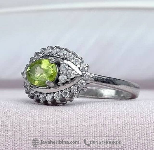 انگشتر زبرجد نقره زنانه خوش رنگ _کد:35114