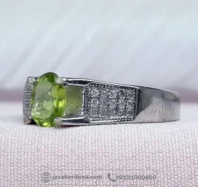 انگشتر زبرجد نقره زنانه خوش رنگ _کد:35116