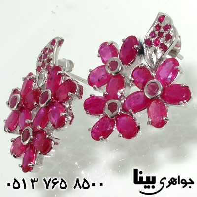گوشواره یاقوت سرخ شکوفه بهاری