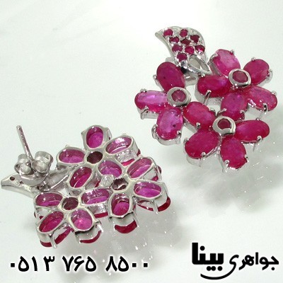 گوشواره یاقوت سرخ شکوفه بهاری
