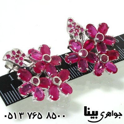 گوشواره یاقوت سرخ شکوفه بهاری
