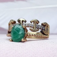 انگشتر زمرد نقره زنانه تایلندی 