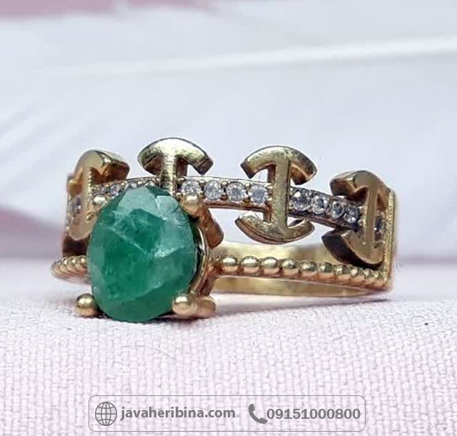 انگشتر زمرد نقره زنانه تایلندی _کد:35119