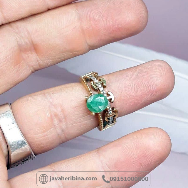 انگشتر زمرد نقره زنانه تایلندی _کد:35119