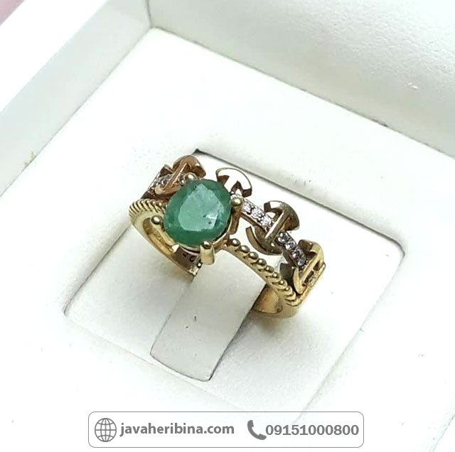 انگشتر زمرد نقره زنانه تایلندی _کد:35119