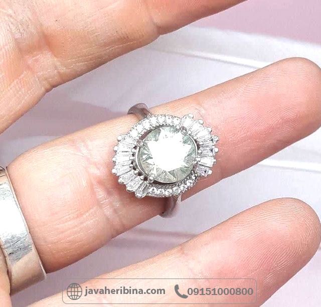 انگشتر الماس روسی (موزانایت) بسیار شیک و زیبا _کد:35121