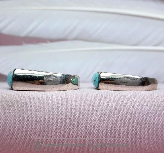 انگشتر فیروزه نیشابوری ست زنانه و مردانه پشت بسته _کد:35123