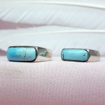 انگشتر فیروزه نیشابوری ست زنانه و مردانه پشت بسته _کد:۳۵۱۲۳