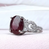 انگشتر یاقوت سرخ نقره زنانه رودیوم 