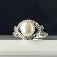 انگشتر مروارید نقره زنانه 