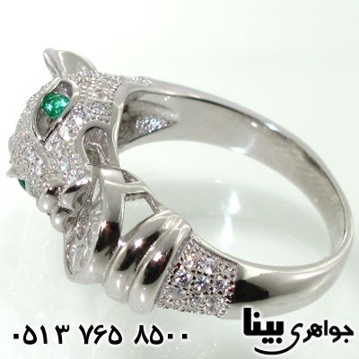 انگشتر ابسیدین جگوار نقره ای
