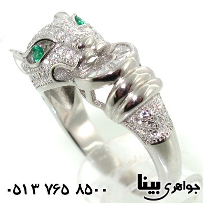 انگشتر ابسیدین جگوار نقره ای