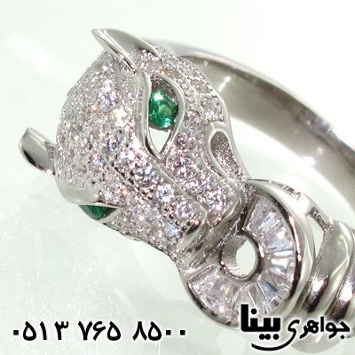 انگشتر ابسیدین جگوار نقره ای