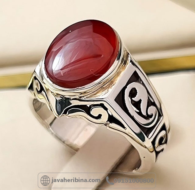 انگشتر عقیق یمنی سرخ فاخر _کد:35140