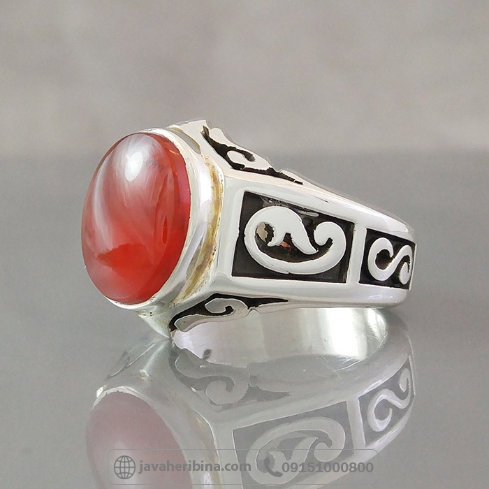 انگشتر عقیق یمنی سرخ فاخر _کد:35140