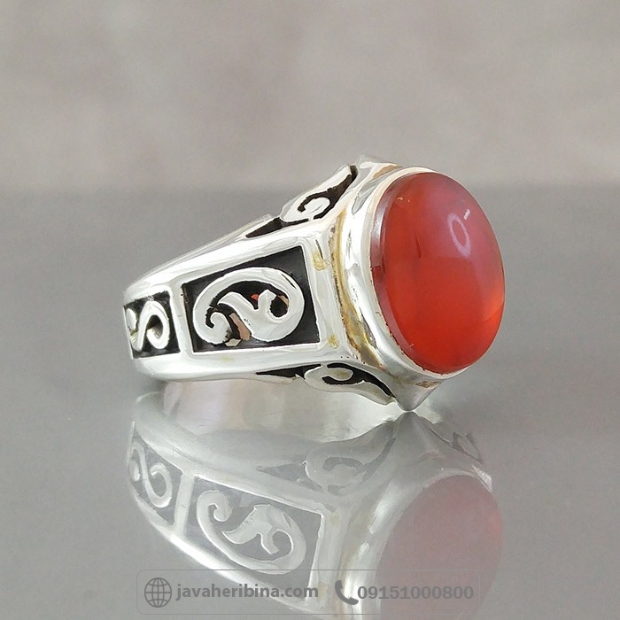 انگشتر عقیق یمنی سرخ فاخر _کد:35140