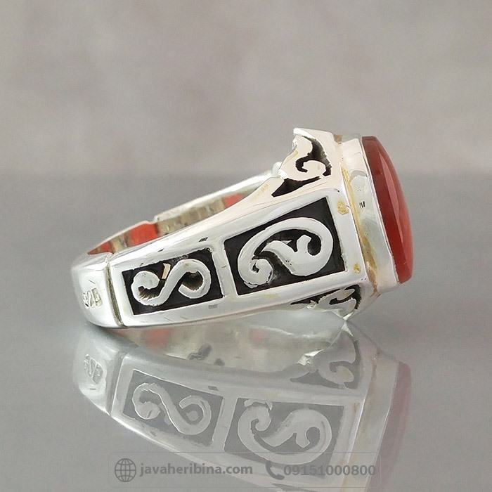 انگشتر عقیق یمنی سرخ فاخر _کد:35140