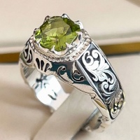 انگشتر زبرجد فاخر قلم زنی دست ساز 