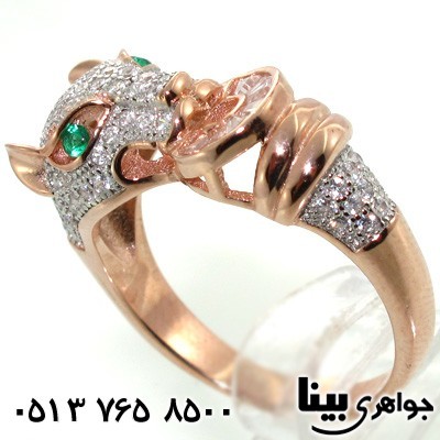 انگشتر ابسیدین جگوار طلایی