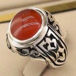 انگشتر عقیق یمنی سرخ مردانه فاخر _کد:۳۵۱۵۰