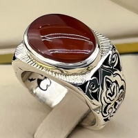 انگشتر عقیق یمنی سرخ نقره مردانه دست ساز 