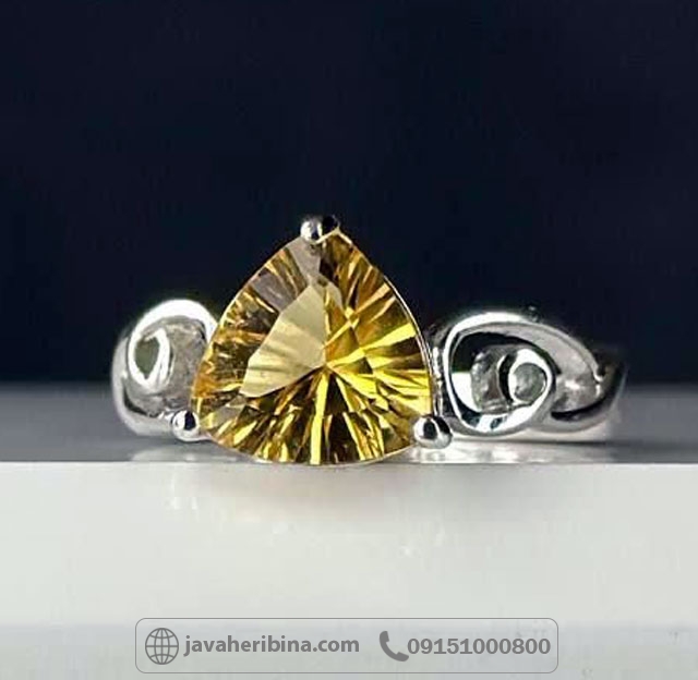 انگشتر سیترین نقره زنانه خاص و زیبا _کد:35153