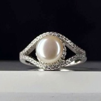 انگشتر مروارید نقره زنانه بسیار زیبا 