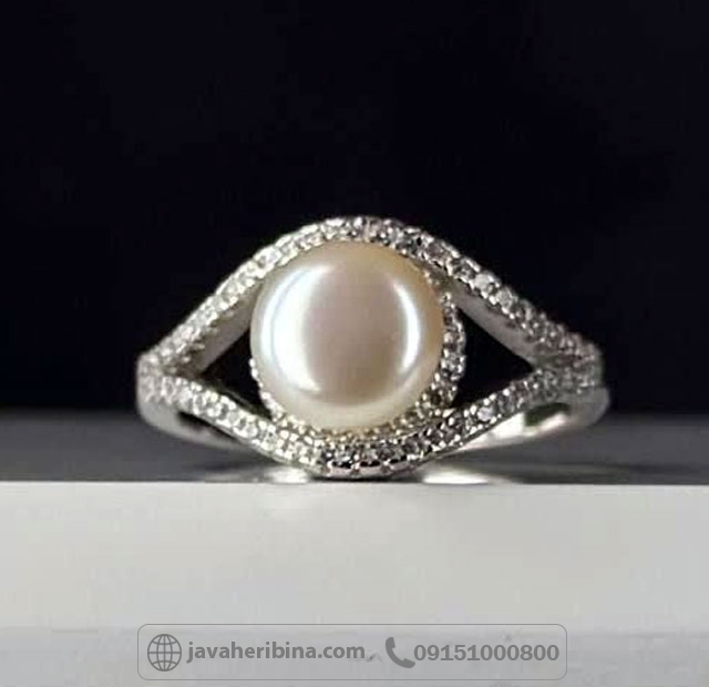 انگشتر مروارید نقره زنانه بسیار زیبا _کد:35156