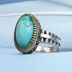 انگشتر فیروزه نیشابوری مردانه خوش رنگ _کد:35168