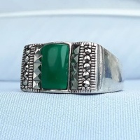 انگشتر عقیق سبز نقره مردانه خاص 