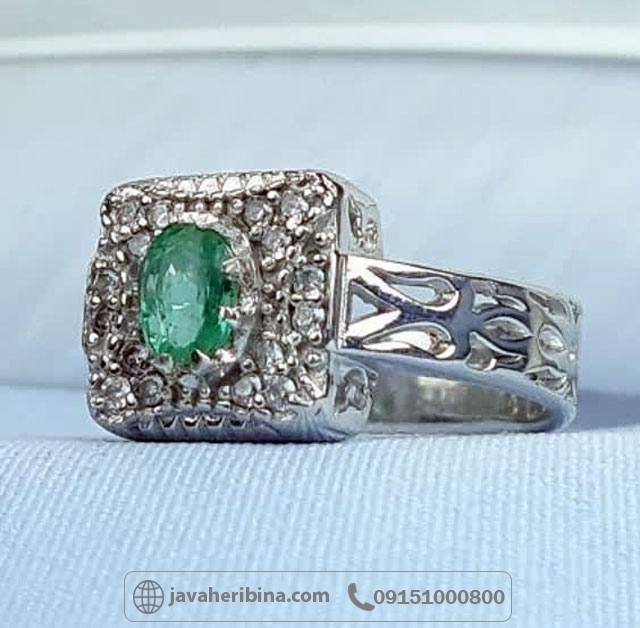 انگشتر زمرد نقره مردانه خاص و زیبا _کد:35170