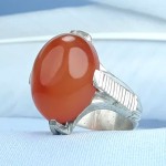 انگشتر عقیق یمنی پرتقالی خوشرنگ بسیار زیبا مردانه _کد:۳۵۱۷۲