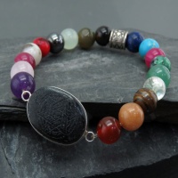 دستبند چند جواهر با سنگ هبهاب با حکاکی اکسیر اعظم 