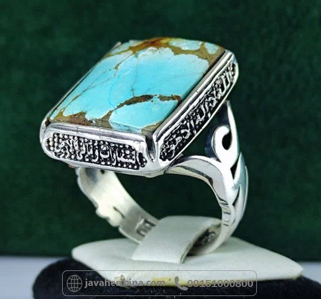 انگشتر فیروزه نیشابوری مردانه صفوی _کد:35204