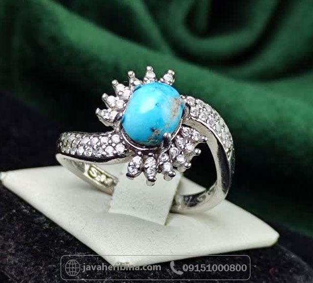 انگشتر فیروزه نیشابوری زنانه جواهری _کد:35205