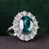 انگشتر توپاز سبز نقره زنانه جواهری 
