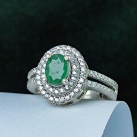 انگشتر زمرد زامبیا نقره زنانه زیبا 