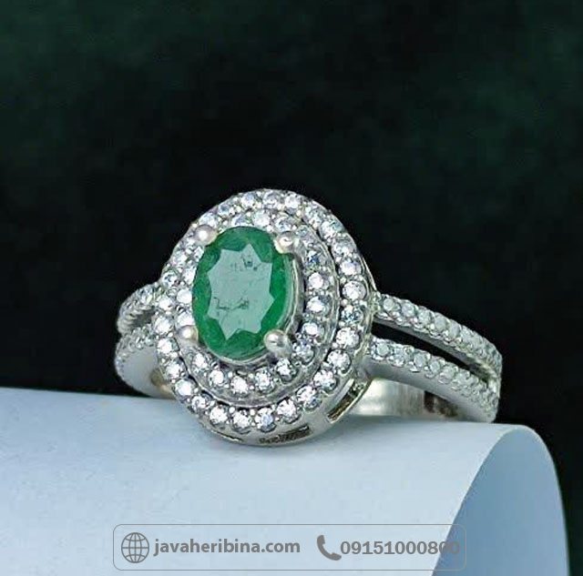انگشتر زمرد زامبیا نقره زنانه زیبا _کد:35222