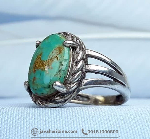 انگشتر فیروزه نیشابوری نقره زنانه _کد:35229