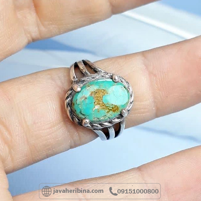 انگشتر فیروزه نیشابوری نقره زنانه _کد:35229