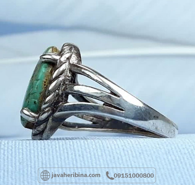 انگشتر فیروزه نیشابوری نقره زنانه _کد:35229