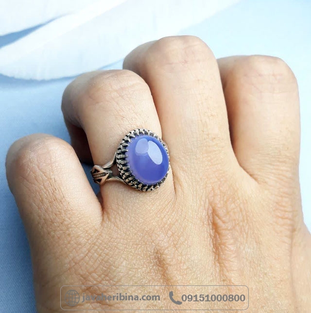 انگشتر عقیق سوسنی نقره مردانه _کد:35232