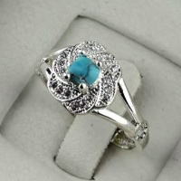 انگشتر فیروزه نیشابوری طلاروس زنانه _کد:35242