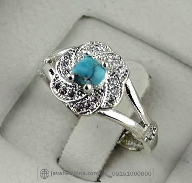 انگشتر فیروزه نیشابوری طلاروس زنانه _کد:35242