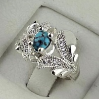 انگشتر فیروزه نیشابوری طلاروس زنانه شکیل _کد:35243