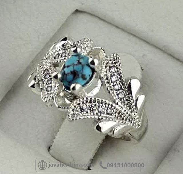 انگشتر فیروزه نیشابوری طلاروس زنانه شکیل _کد:35243