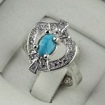 انگشتر فیروزه نیشابوری طلاروس زنانه خاص _کد:۳۵۲۴۵