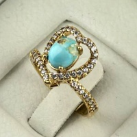 انگشتر فیروزه نیشابوری طلاروس زنانه ظریف و زیبا _کد:35246